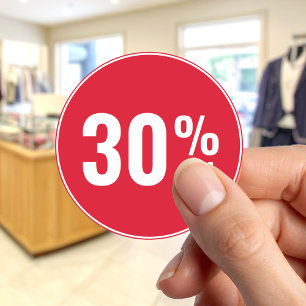 Pegatina Redonda Venta con descuento del 30 por ciento