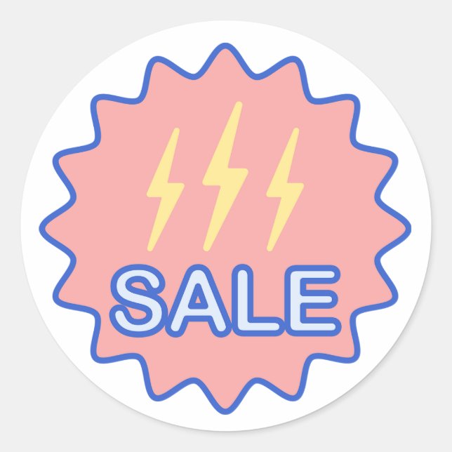 Pegatina Redonda Venta con un Rótulo de energía eléctrica (Anverso)