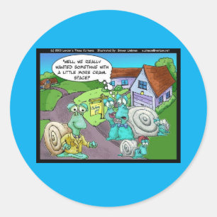 Pegatina Redonda Venta de bienes raíces de caracoles Regalos divert