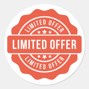 Pegatina Redonda Venta de oferta limitada
