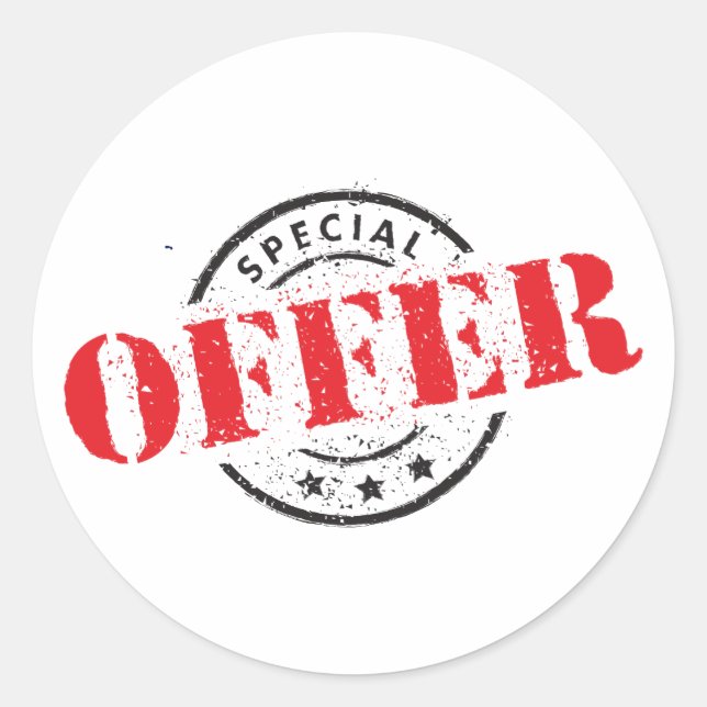 Pegatina Redonda Venta de ofertas especiales (Anverso)