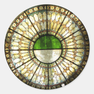 Pegatina Redonda Ventana de Ucrania