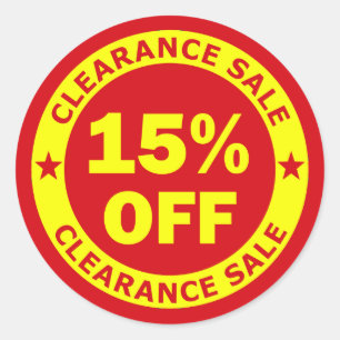 Pegatina Redonda Ventas de compensación 15%