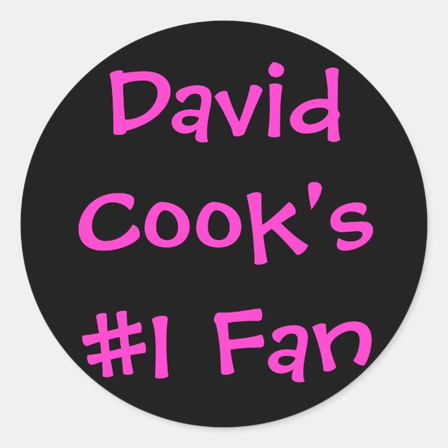 Pegatina Redonda Ventilador #1 de David Cook (Anverso)