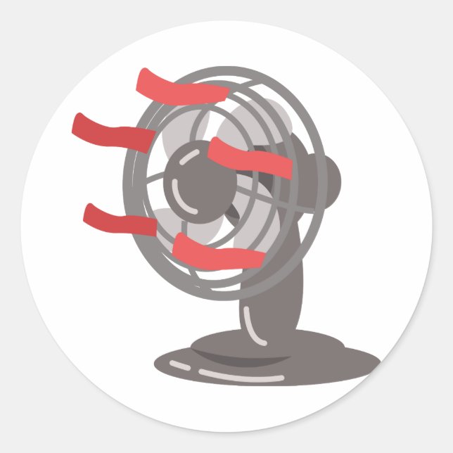 Pegatina Redonda Ventilador de tabla (Anverso)