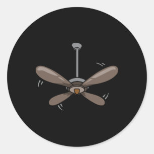 Pegatina Redonda Ventilador De Techo De Halloween Disfrazado Gracio
