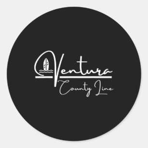 Pegatina Redonda Ventura County Line California