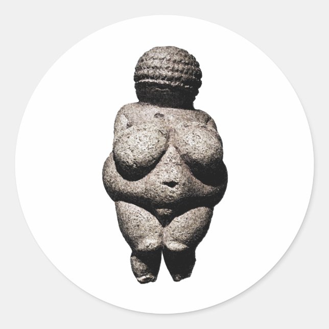 Pegatina Redonda Venus de Willendorf (Anverso)