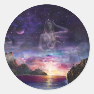 Pegatina Redonda Venus en Escorpio