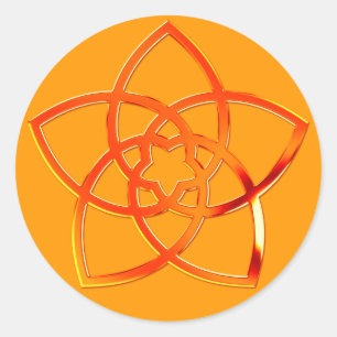 Pegatina Redonda Venusblume / Venus Flower RED   NARANJA