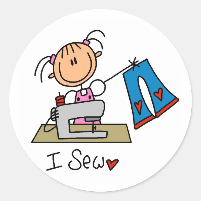 Pegatina Redonda Veo camisetas y regalos (Anverso)