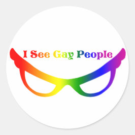 Pegatina Redonda Veo Gay People