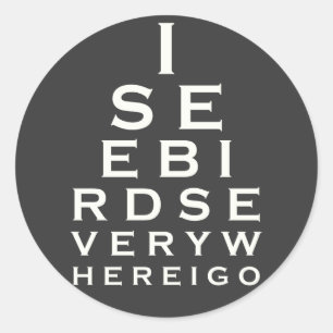 Pegatina Redonda Veo los pájaros Eyechart