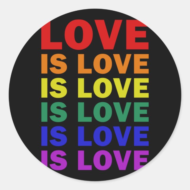 Pegatina Redonda Veo que te amo te acepto tu camiseta orgullo LGBT (Anverso)