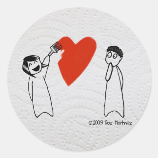 Pegatina Redonda Veo una pared blanca