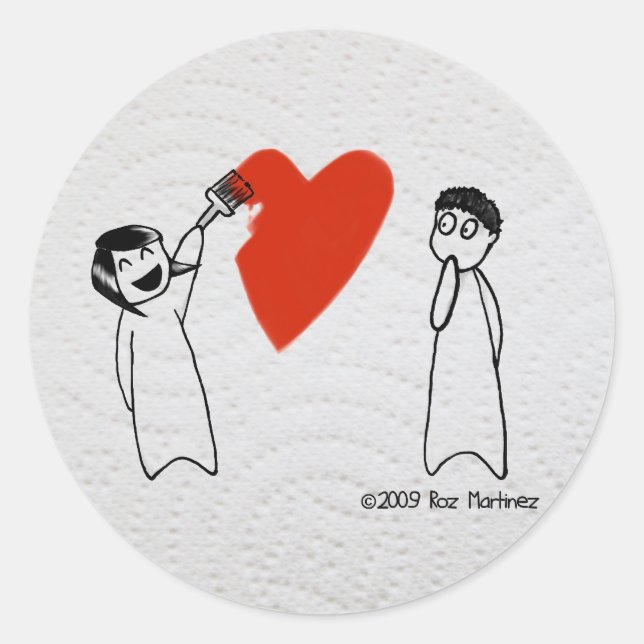 Pegatina Redonda Veo una pared blanca (Anverso)