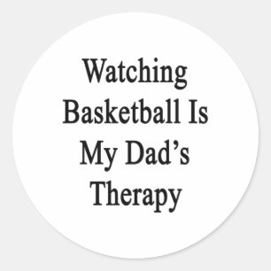 Pegatina Redonda Ver baloncesto es terapia de mi papá