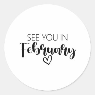 Pegatina Redonda Ver En Febrero Invitación De Embarazo