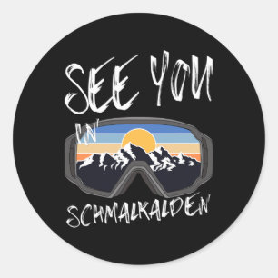 Pegatina Redonda Ver En Schmalkalden Alemania Vacation Ski Goggl
