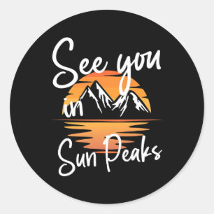 Pegatina Redonda Ver En Sun Peaks Vacation Ski