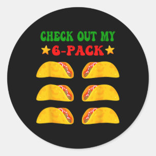 Pegatina Redonda Ver Mi Paquete De Seis 6 Con Tacos Para Cinco De M