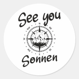 Pegatina Redonda Ver Senderismo Sonnen Alemania Vacation Ski Comp