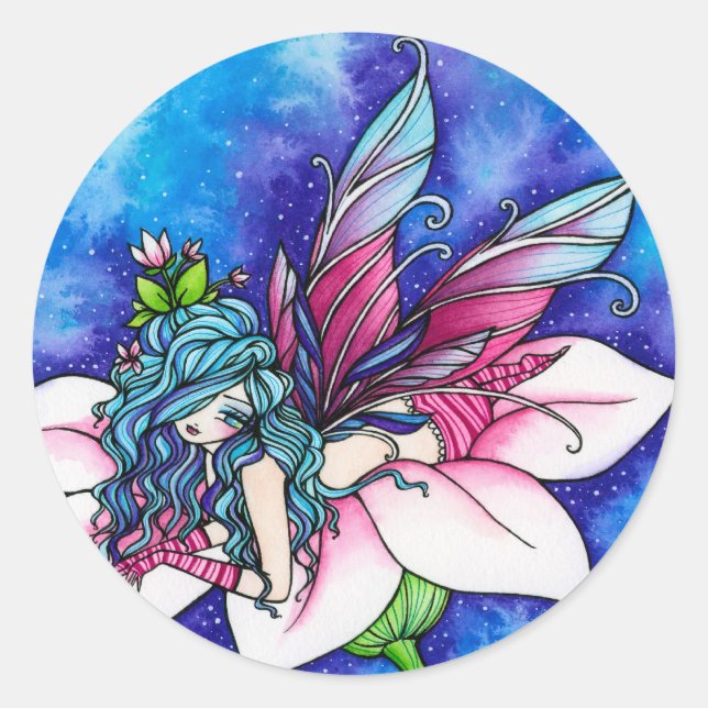 Pegatina Redonda Vera Fantasy Flower (Anverso)