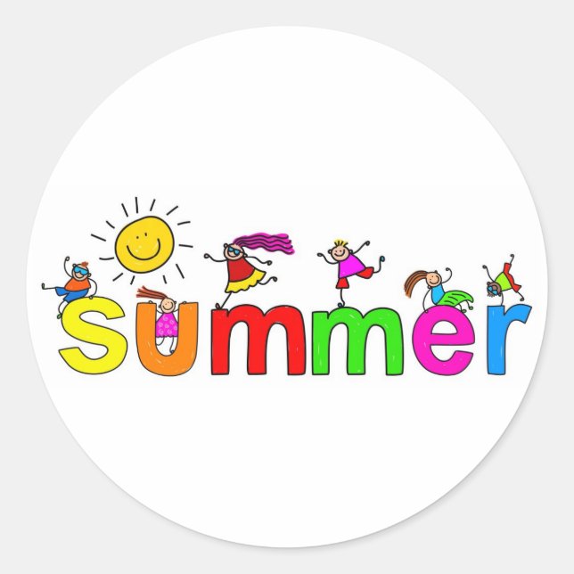 Pegatina Redonda Verano (Anverso)