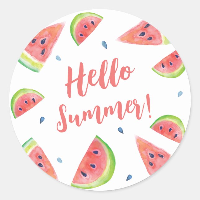 Pegatina Redonda Verano (Anverso)