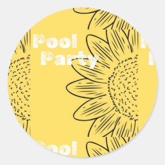 Pegatina Redonda Verano 2024 del Fiesta de la piscina