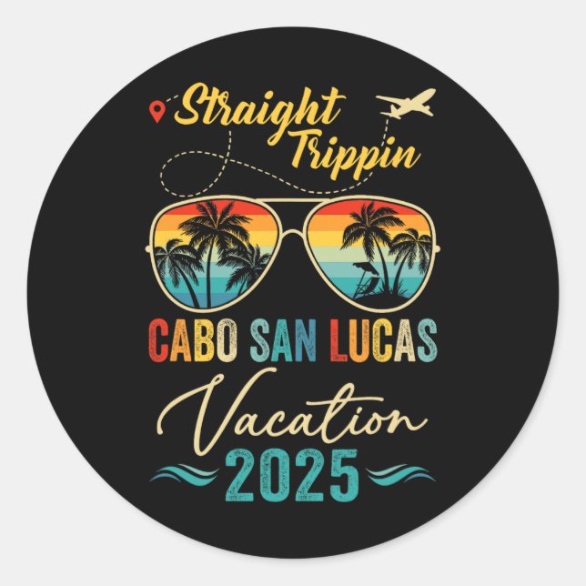 Pegatina Redonda Verano de la familia Cabo San Lucas 2025 (Anverso)