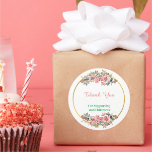 Pegatina Redonda Verano Jardín Floral Gracias Ronda Clásica