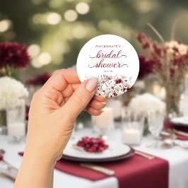 Pegatina Redonda Verano tardío Wildflower Boho Bridal Shower