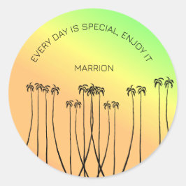 Pegatina Redonda Verano tropical inspirador e impresionante