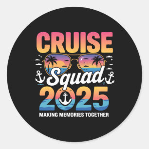 Pegatina Redonda Verano Va De Cruise Squad 2025 Family Cruise Match