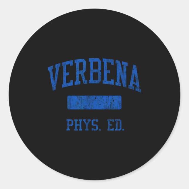 Pegatina Redonda Verbena High School Hs Verbena Al Phys Ed  (Anverso)