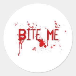 Pegatina Redonda Verdadera sangre "Bite Me"