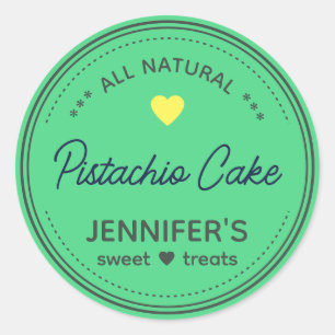 Pegatina Redonda Verde azulada Mint Green Jar Etiquetas manuscritas