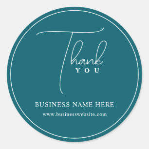 Pegatina Redonda Verde azulado Profesional Gracias Evento Comercial