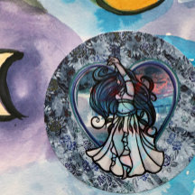 Verde azulado y morado Belly bailarín corazón de a