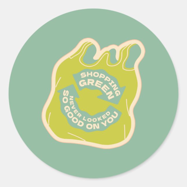 Pegatina Redonda Verde comercial (Anverso)