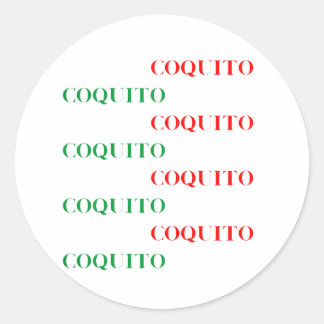 Pegatina Redonda Verde Coquito y Rojo