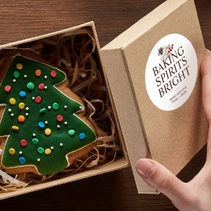 Pegatina Redonda Verde de fiesta Espíritus de horneado brillantes