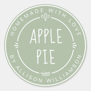 Pegatina Redonda Verde de la melodía de Apple casera