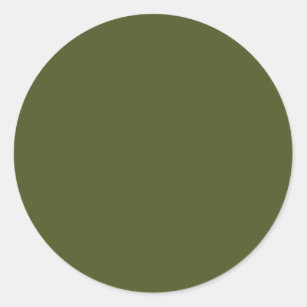 Pegatina Redonda Verde del ejército (color sólido)