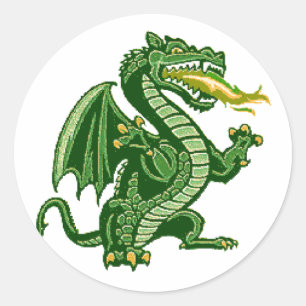 Pegatina Redonda Verde drástico