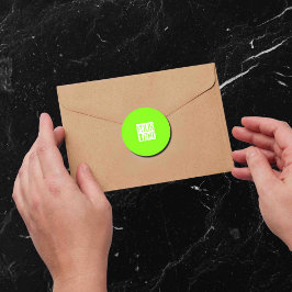 Pegatina Redonda verde fluorescente - añade tu logotipo