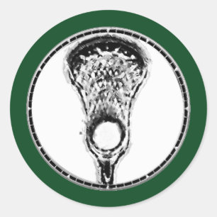 Pegatina Redonda Verde Lacrosse