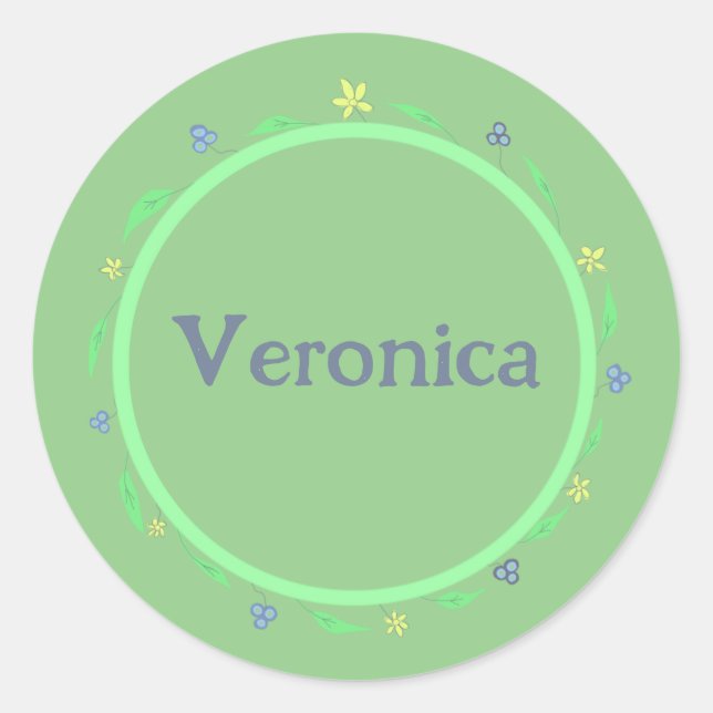 Pegatina Redonda Verde más bello (Anverso)