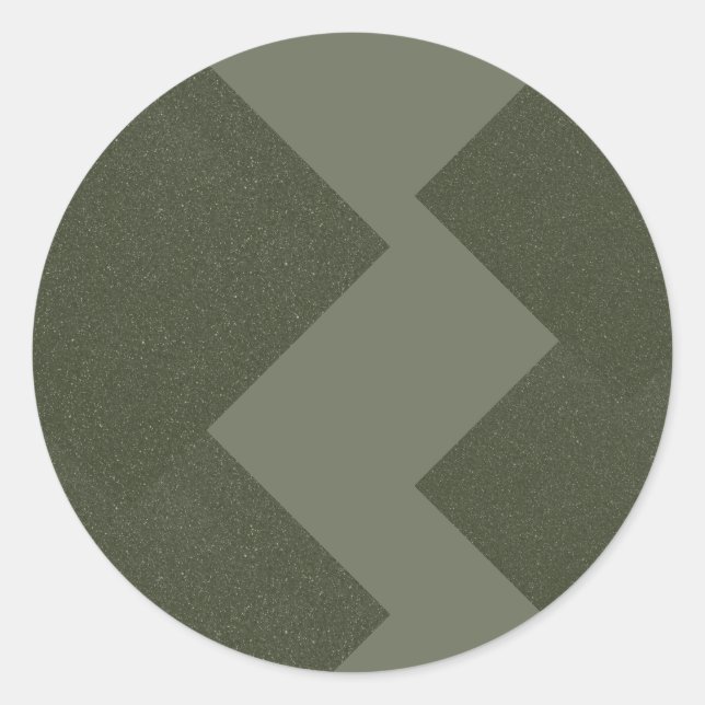 Pegatina redonda verde musgo personalizada (Anverso)